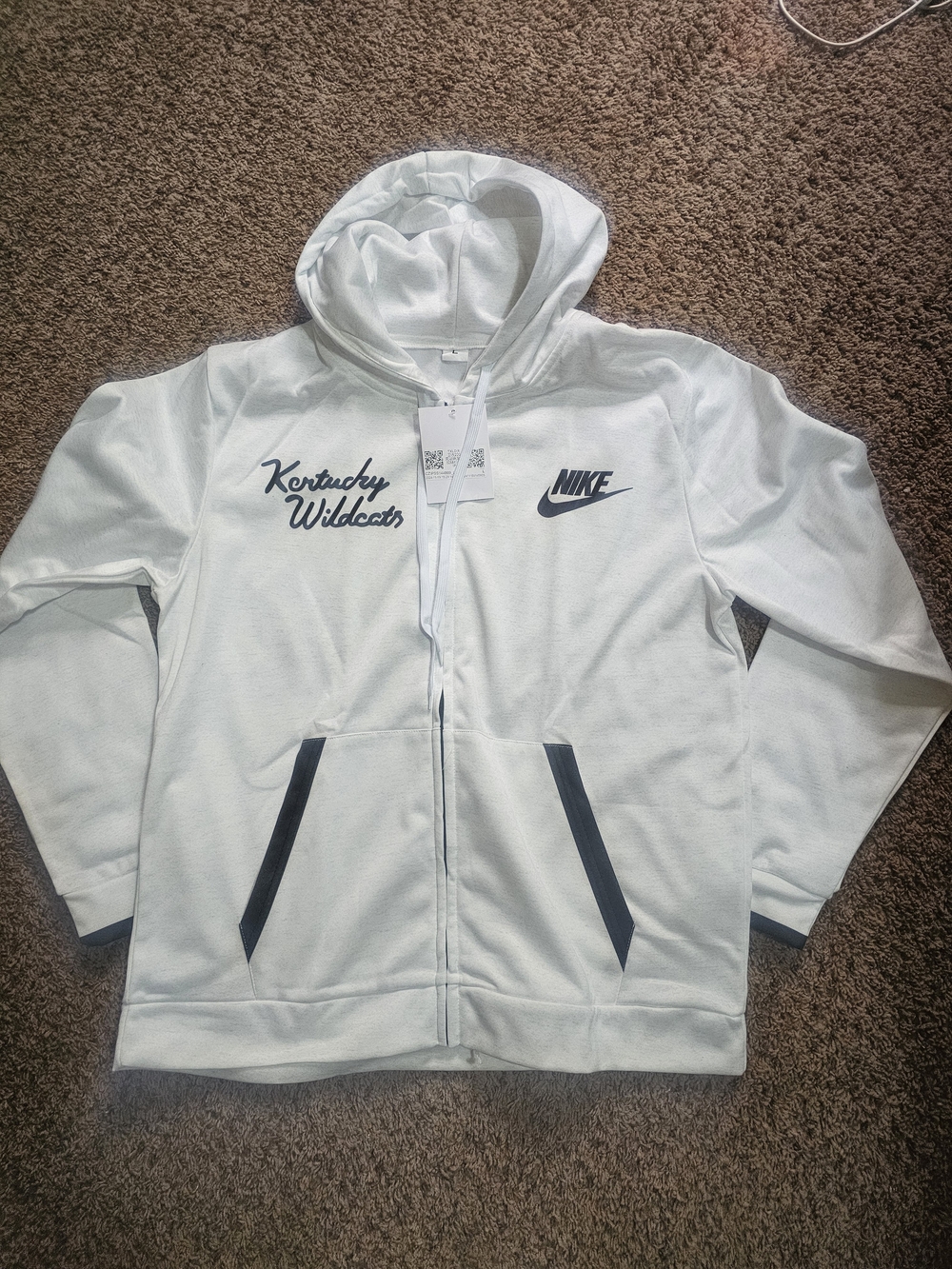 Vintage 90's Nike Kentucky Wildcats White Zip Hoodie
